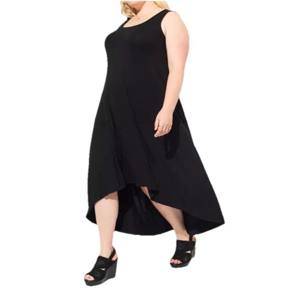 Torrid 0 Maxi Super Soft Hi Low Dress Black